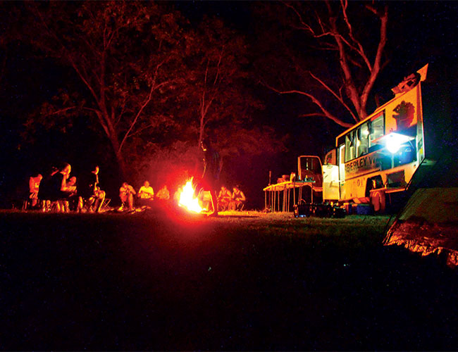 Dinner around the camp fire