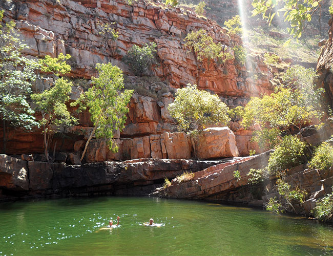 Swimming in one of the many stunning Gorges in the Kimberley