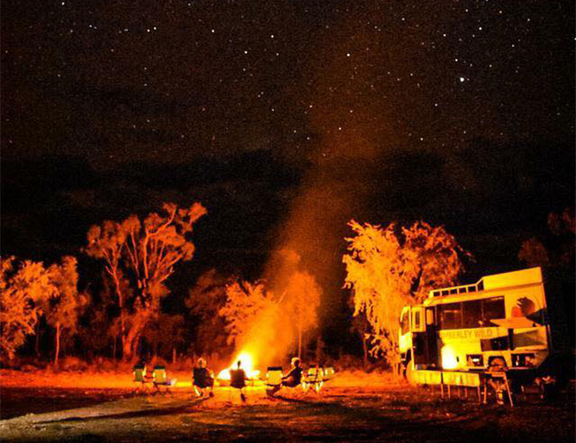 Campfire calm under a Kimberley night sky